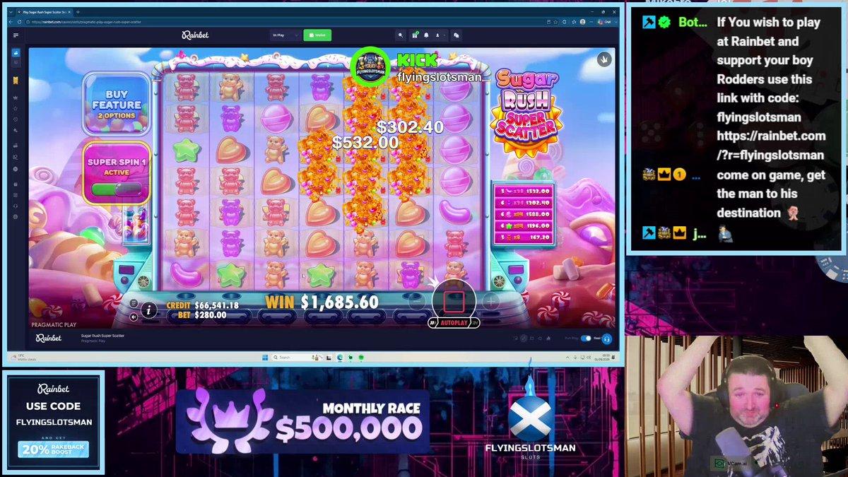 FlyingSlotsman's $600 to $100,000 Rainbet win clip