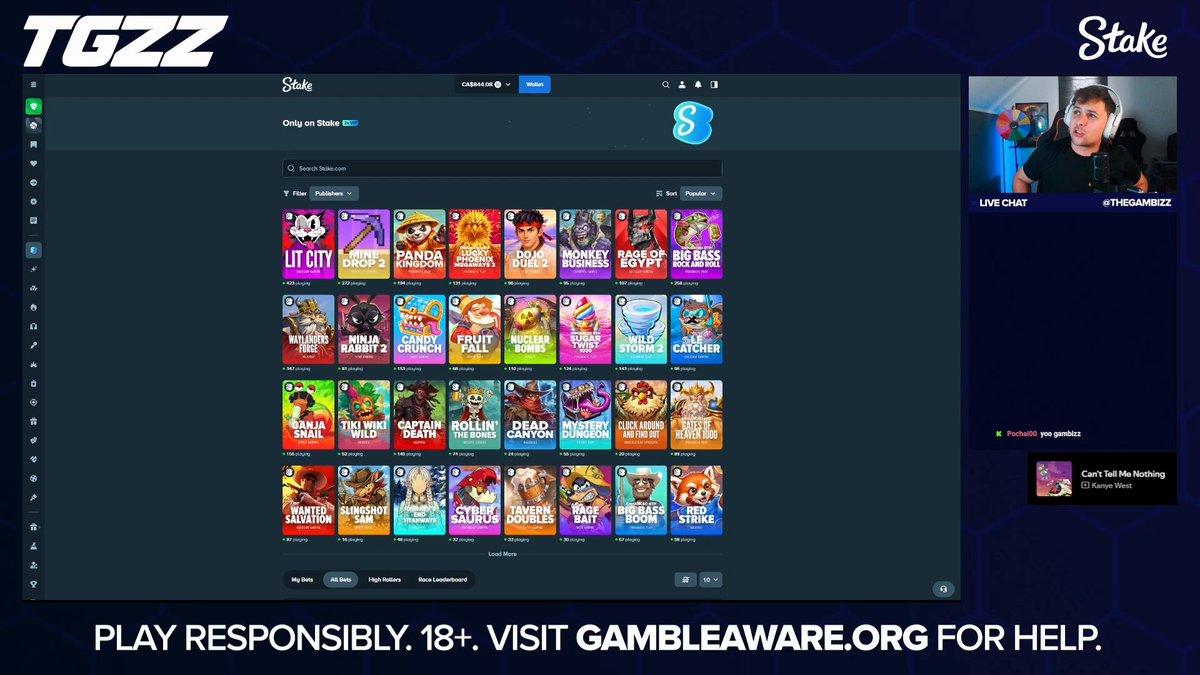 TGZZRewards max win on Waylanders during first Stake stream