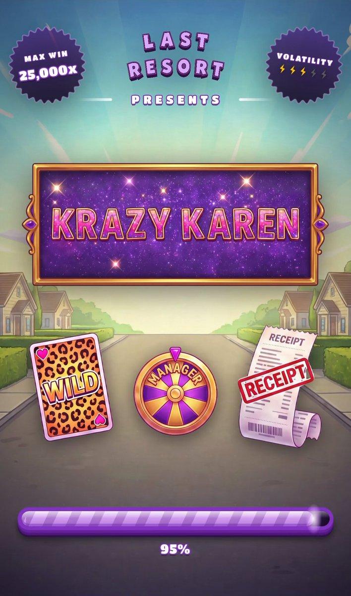 Krazy Karen slot game gameplay trailer showing 5x5 grid and bonus features