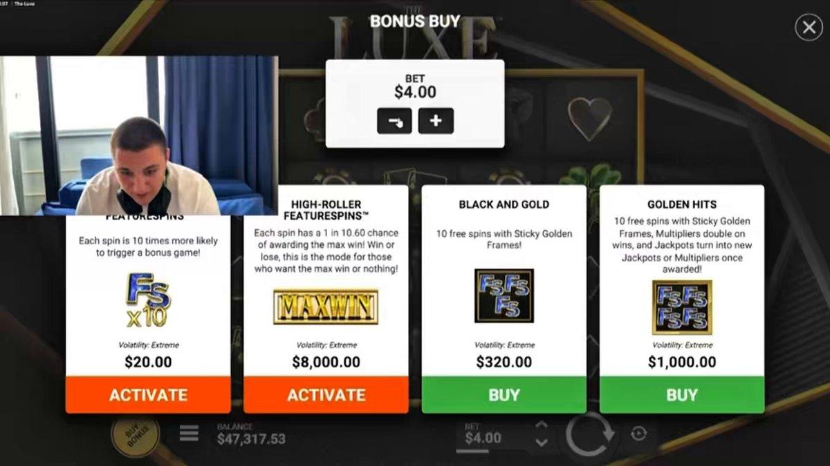 The $20K then $40K max wins on The Luxe at Rakebit.