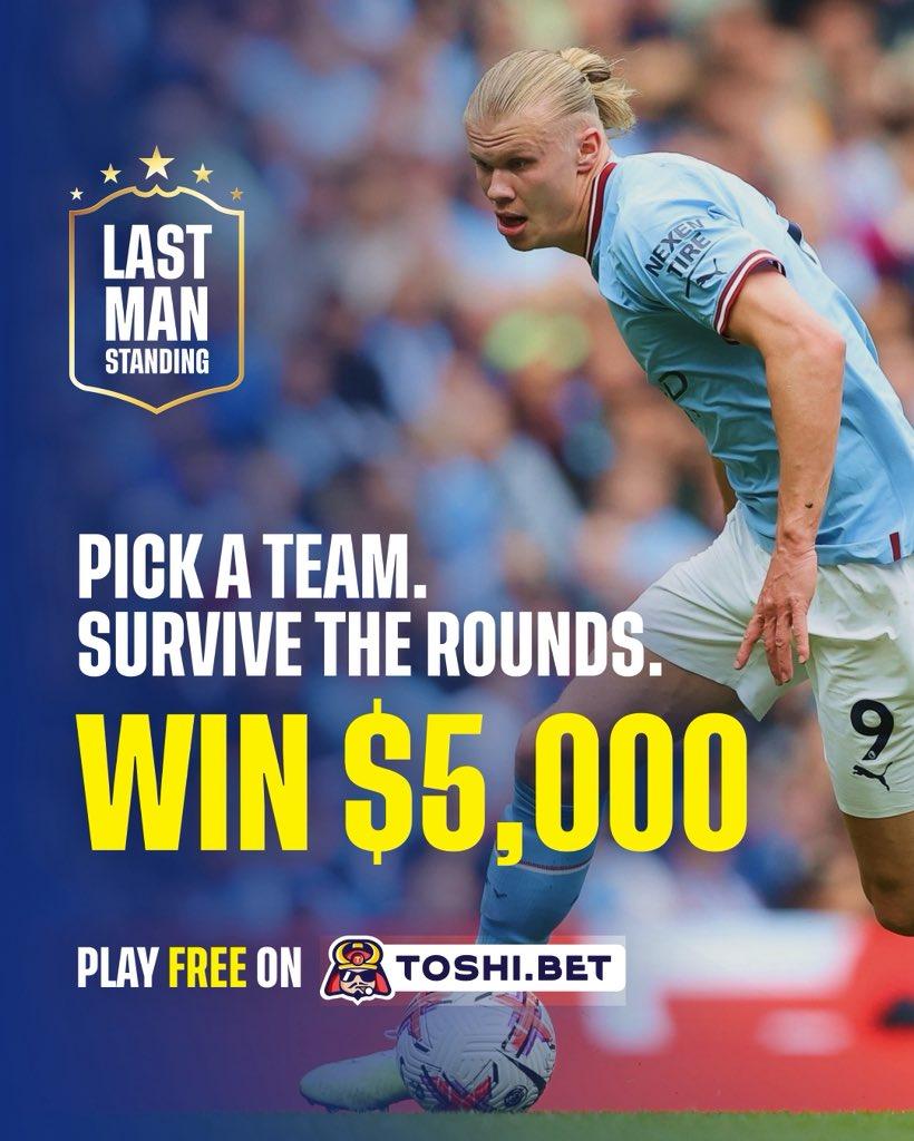 ToshiBet Last Man Standing contest announcement graphic