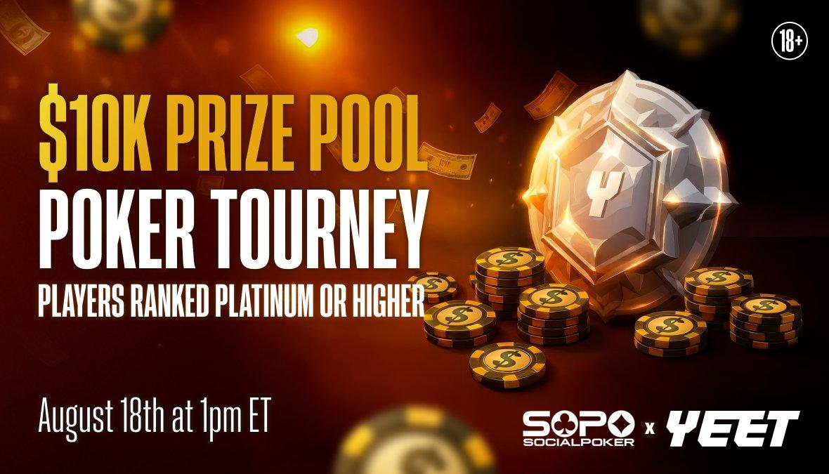 YEET Platinum+ poker tournament announcement graphic