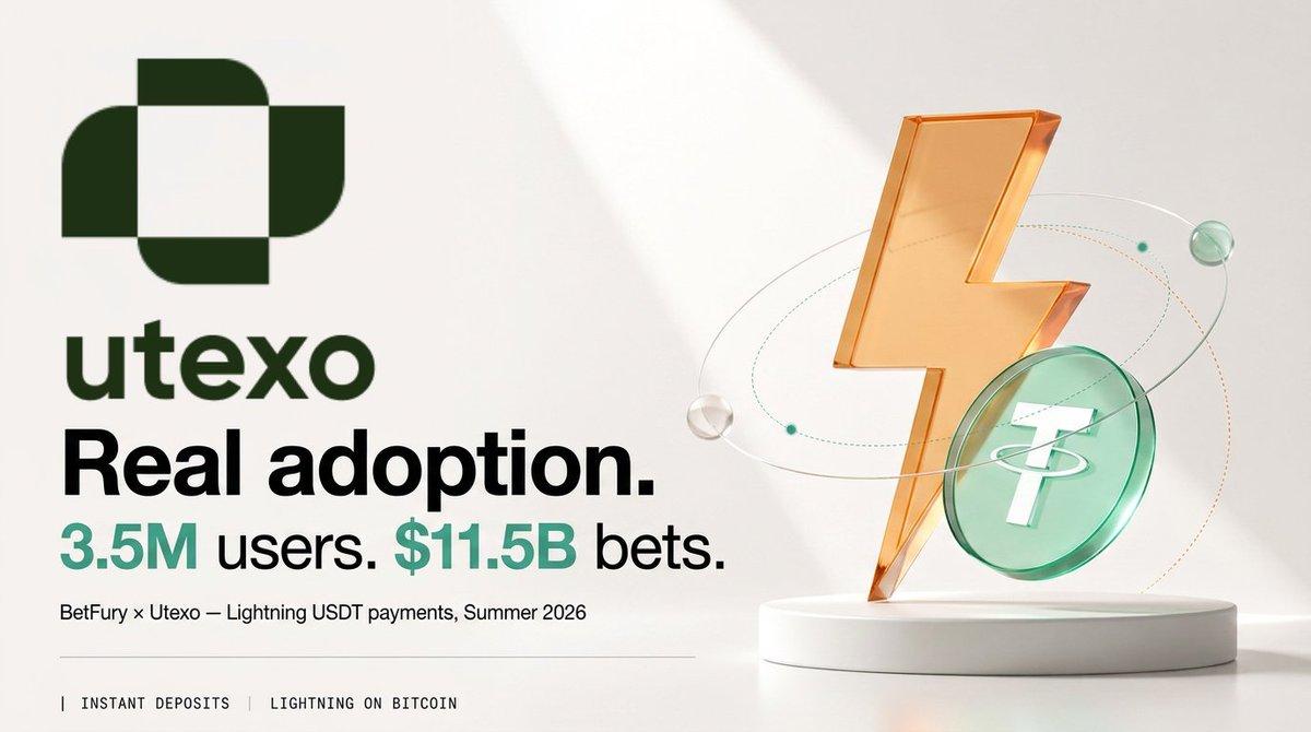 Image attached to the developer post announcing BetFury's Utexo Bitcoin Lightning USDT payment rollout