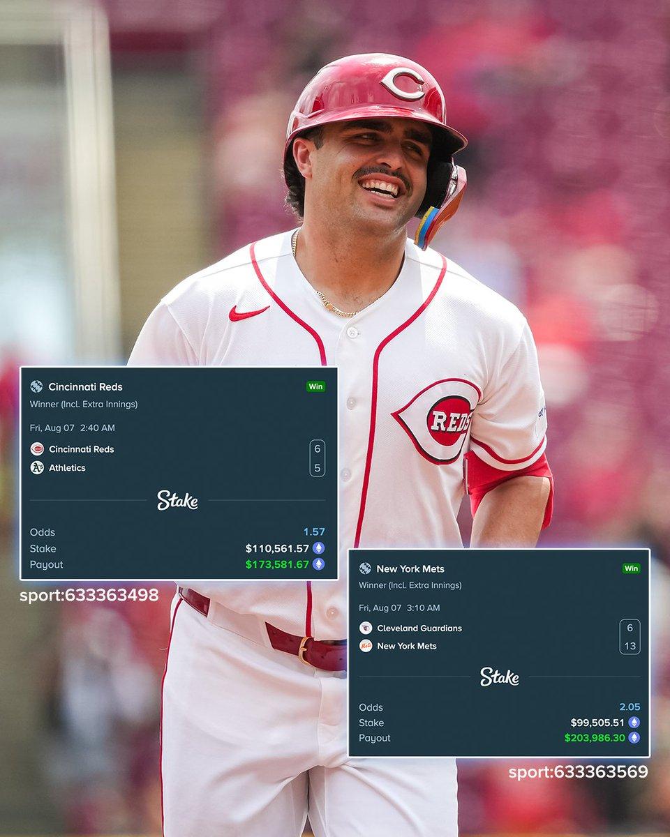 Stake MLB bet slip showing two combined bets and $376,779.72 payout
