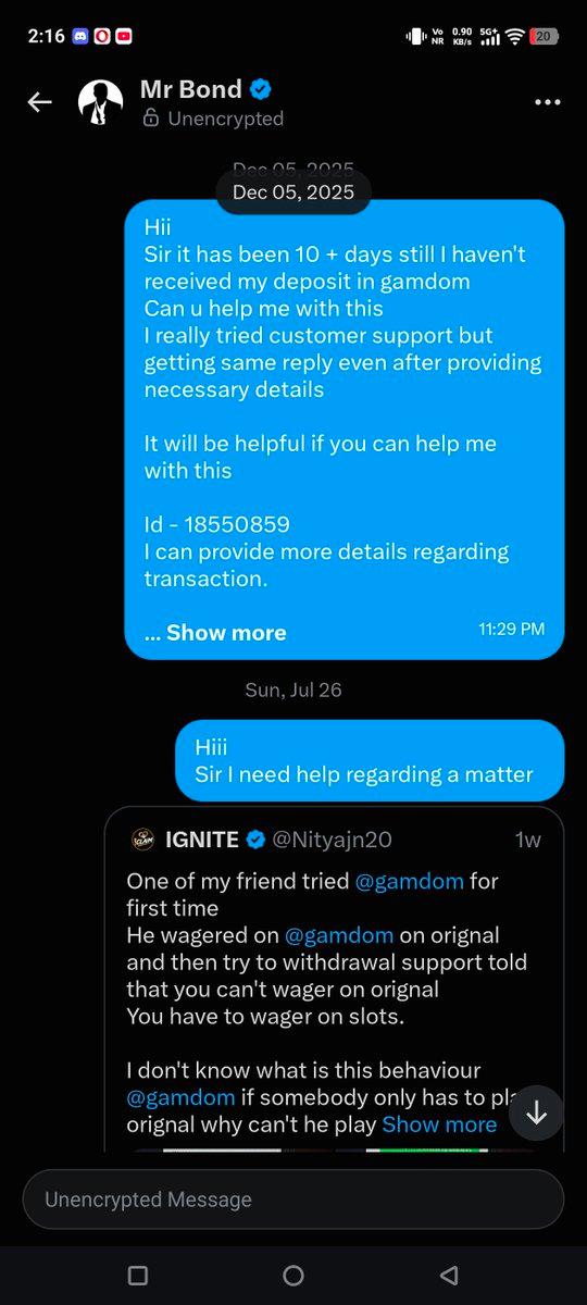Screenshot shared by IGNITE showing deposit evidence