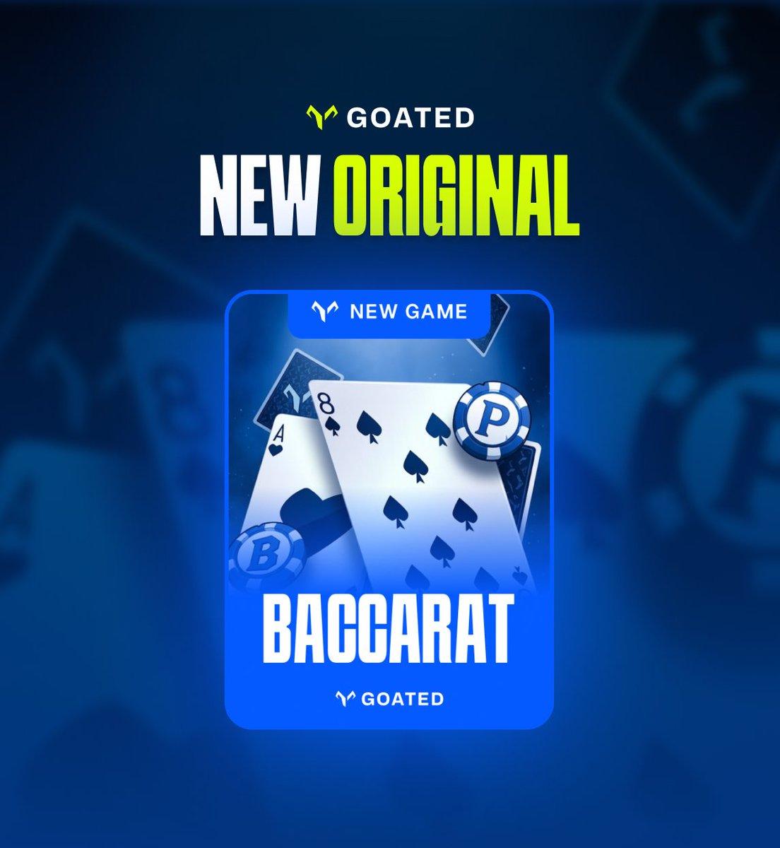 Goated Baccarat launch announcement graphic