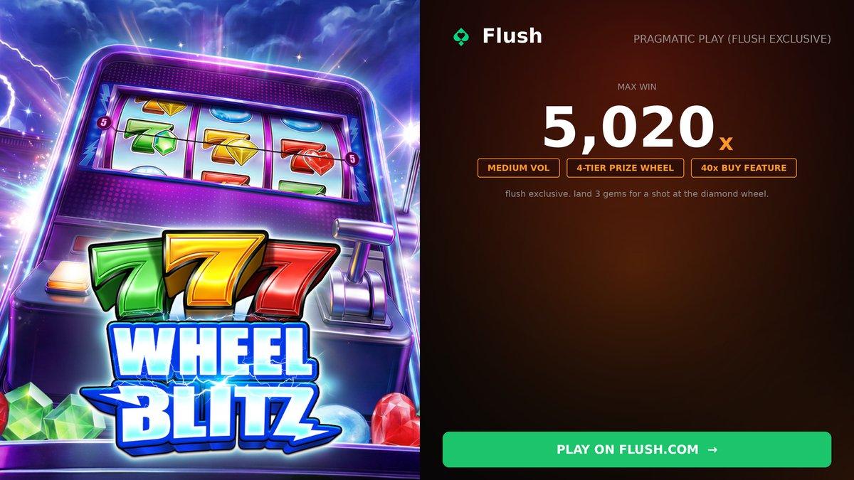 Promotional image for 777 Wheel Blitz, Flush's Pragmatic Play branded exclusive slot