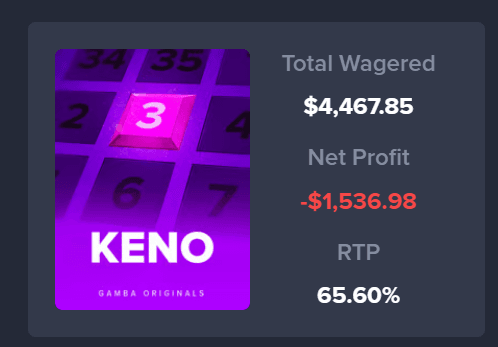 Screenshot AMD attached to the keno complaint