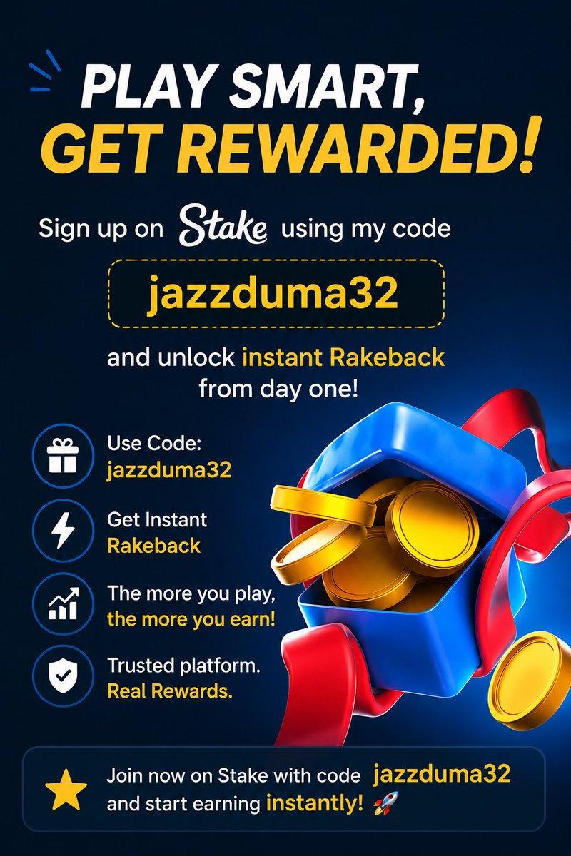 Stake referral post promoting an instant rakeback code while waiting for a monthly bonus