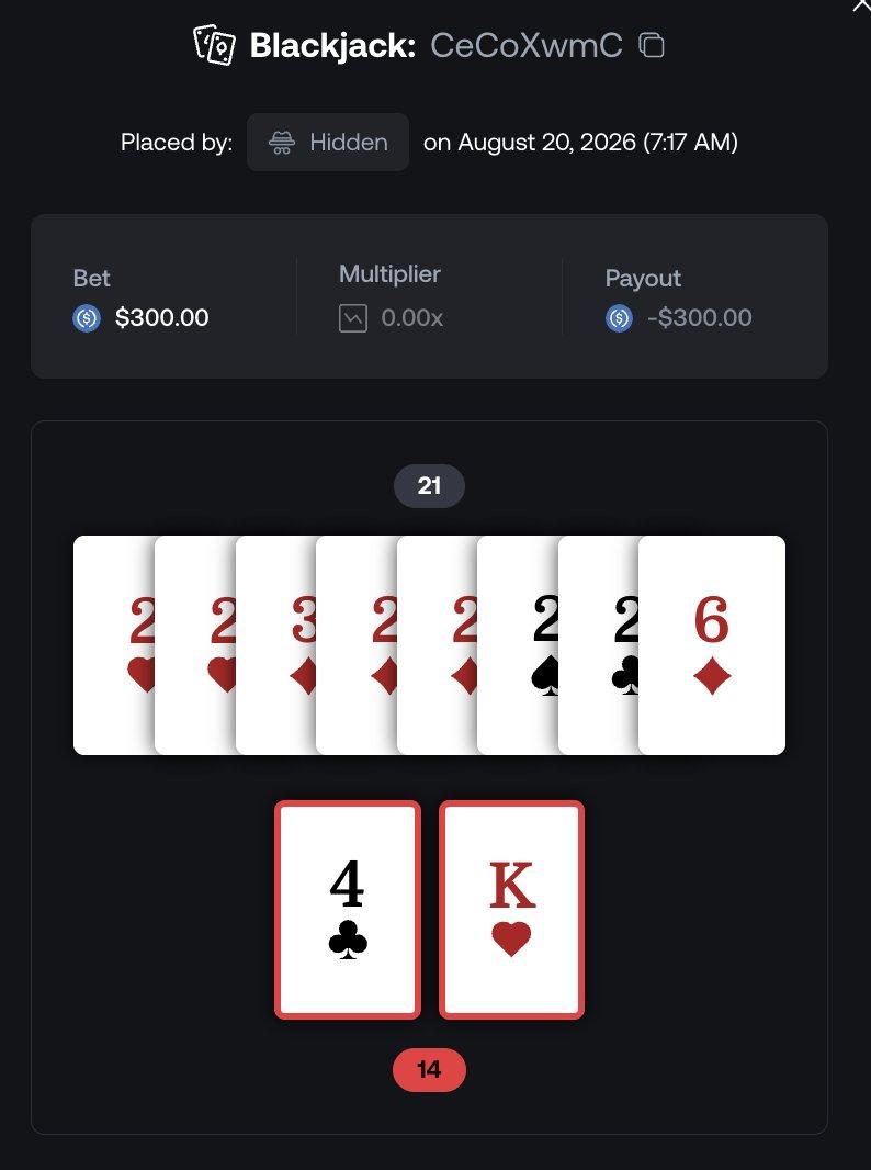 Screenshot shared by Noah alongside the blackjack personal best post.