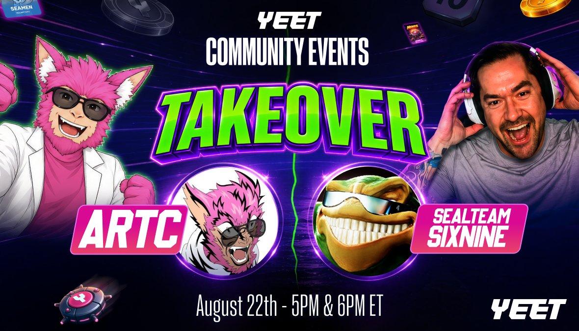 Yeet Saturday streamer takeover announcement graphic.