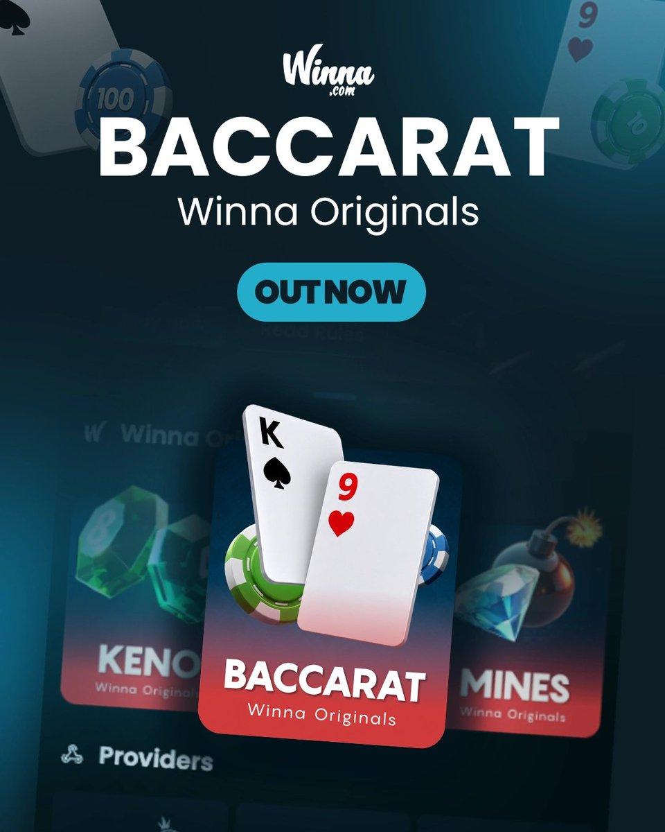 Winna Originals Baccarat launch announcement graphic