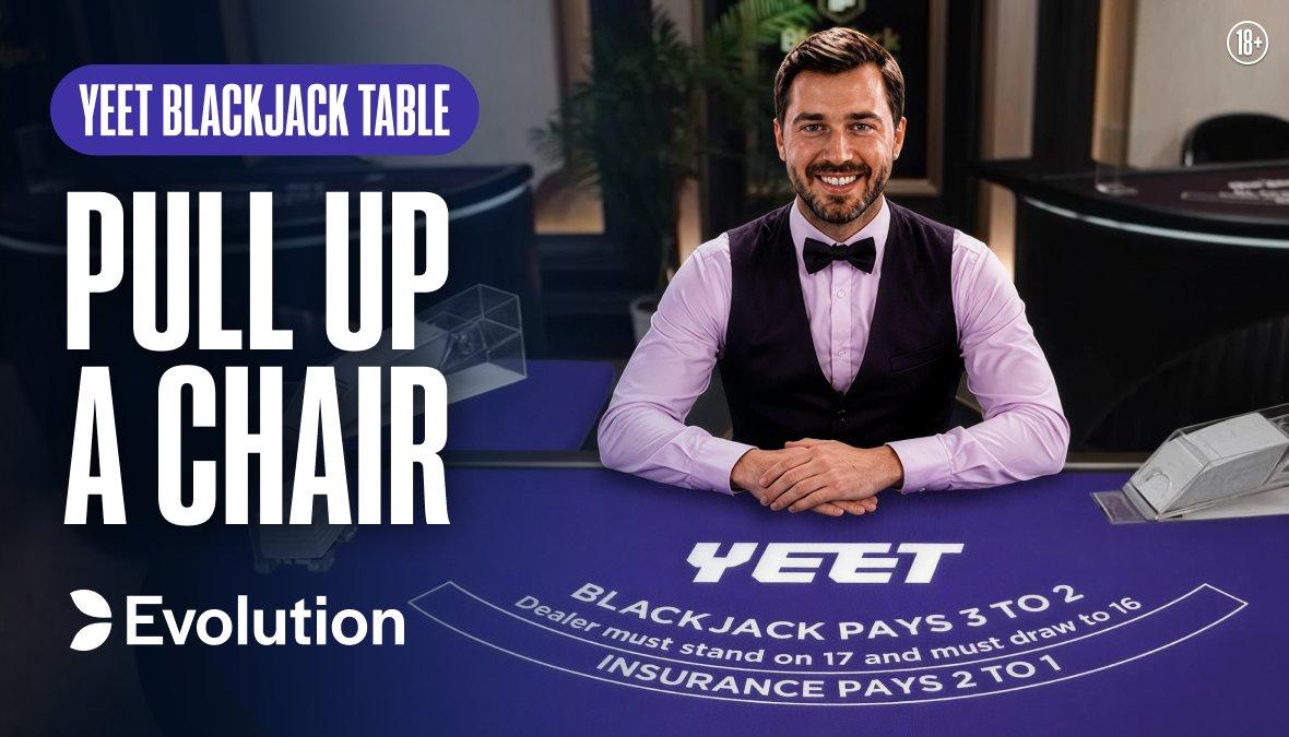 YEET Blackjack by Evolution launch graphic