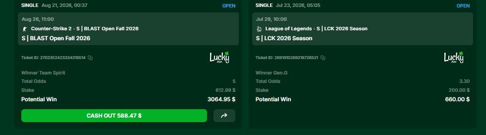 Screenshot Luca posted confirming the cashout